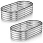 Plant & Plot Galvanized Raised Garden Beds Outdoor // 4×2×1 ft (2-Pack) Planter Raised Beds for Gardening, Vegetables, Flowers // Large Metal Garden Box (Silver) // Patented Tool-Free Design - color: Silver