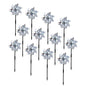 BATTIFE Preassembled Reflective Pinwheels for Yard & Garden, Silver, 12Pack - color: Silver, size: 12 Pack