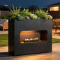 Outdoor Planter Box Metal Black Rectangular - color: Black With Light