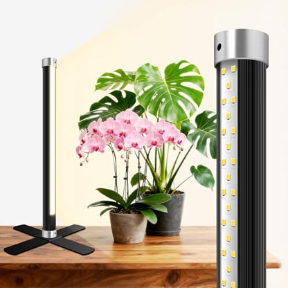 SJZX Grow Light for Indoor Plants, 40 LEDs Full Spectrum Plant Light Stand with Timer, High PPFD Grow Light, 1.2ft Vertical Standing/Hanging Indoor Plant Light for Small Plant Herbs in Home & Office - size: 1.2ft