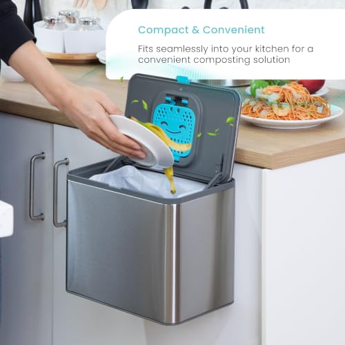 Home Zone Living Kitchen Compost Bin with CleanAura Odor Control