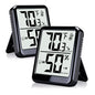 2 Pack Room Thermometer Indoor Hygrometer Digital Humidity Meter - color: Black - Upgraded Version, size: 2 - Pack