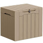 Greesum 33 Gallon Resin Deck Box Weatherproof Storage Box, Light Coffee - color: Light Coffee, size: 33 Gallon