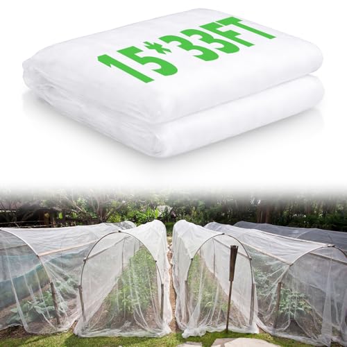 15 x 33 ft Garden Mesh Netting Insect Mosquito Net, White, 1 Pcs - size: 15 x 33 ft