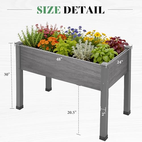 AMERLIFE Raised Garden Bed, 48x30x24 Inch - color: Gray, size: 4x2 FT-Regular