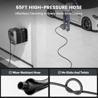 Giraffe Tools Grandfalls Retractable Wall Mount Pressure Washer G20B, 65FT