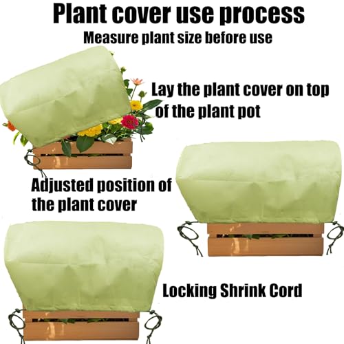 EJW Plant Covers, Freeze Protection for Plants,3 Pack 23.8"*11.8"*11.8" Frost Cloth for Plants，Plant Protectors for Winter，Frost Blankets for Plants， Used for Flower pots, Flower Boxes, Small Plants - size: 3PCS-23.8*11.8*11.8(inch)