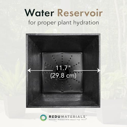 Tierra Verde Sonata Self-Watering Square Planter, Black, Small, 2-Pack - size: Small