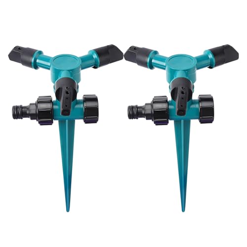 360 Degree Rotating Lawn Sprinkler - Ideal for Lawns, Gardens, Yards, Grass Watering with Powerful Spraying（2 Pack）
