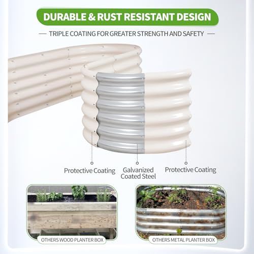 Galvanized Raised Garden Bed - 2 Pcs 4x2x1.4FT Planter Box, White - color: White, size: 4x2x1.4ft