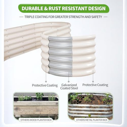 Galvanized Raised Garden Bed - 2 Pcs 4x2x1.4FT Planter Box, White - color: White, size: 4x2x1.4ft