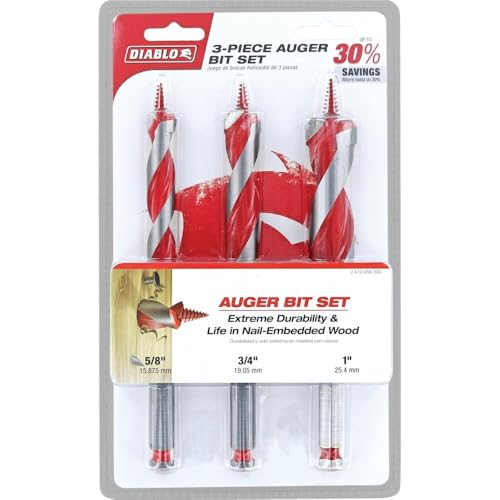 Diablo Auger Bit - 7/16" Hex Shank - 3-Piece Set