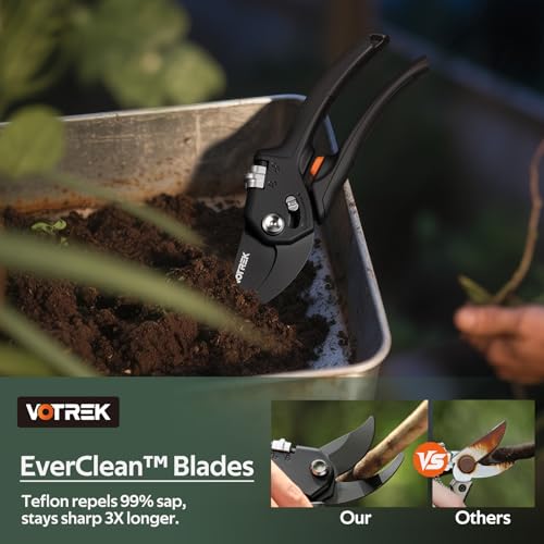 Pruning Shears, Patented Stepless Handle Opening for Any Hands - color: Classic Black
