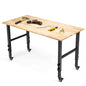 OLBRUS 48” Adjustable Workbench with Metal Wheels, 2000LBS Load Capacity - size: 48"No Power Outlets-Wheel
