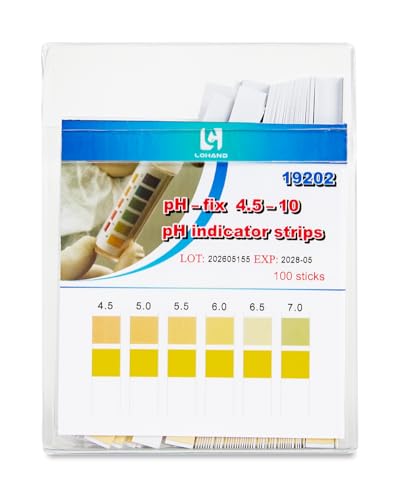 LOHAND pH Test Strips, 4.5‑10 pH Range, 0.5‑pH Increments, 100 Sticks - size: pH 4.5-10.0