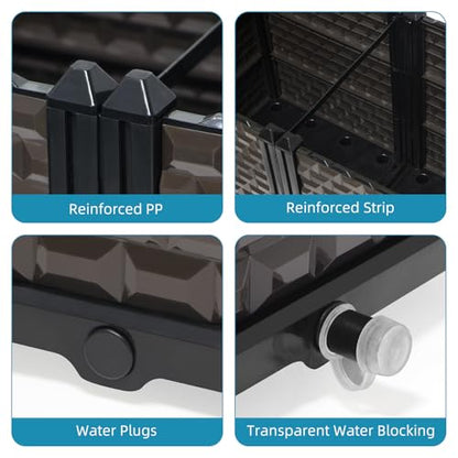 Large Planters for Outdoor Plants 20" Tall Planter Box, 78.7"L x 15.7"W - size: 78.7"(l) X 15.7"(w) X 19.7"(h)