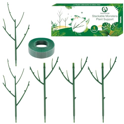 5 Pack Stackable Monstera Plant Support Stakes for Indoor & Outdoor Plants, Garden Accessories for Climbing & Potted Plants, Plant Sticks for Vine Training & Stem Stabilization
