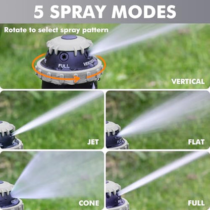 RESTMO Gear Drive Sprinkler with Metal T-Spike Base,Gray - color: Gray, size: 1 Pack