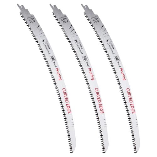 15 Inch Arc Curved Reciprocating Saw Blades 6TPI CR-V Steel 3 Pack