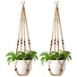 Mkono Macrame Plant Hanger Indoor 35 Inch Hanging Planter Basket Brown 2Pcs - color: Brown