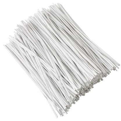 300 pcs 5 inches White Plastic Twist Ties, Cable Ties, for Bags, Gardening Tools - color: White