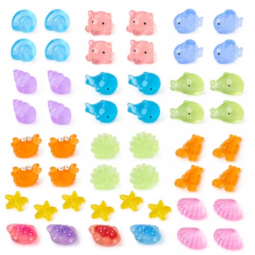 50Pcs Mini Resin Sea Animals Figurines, Tiny Ocean Figures Variety Pack - color: 50pcs Sea Animals