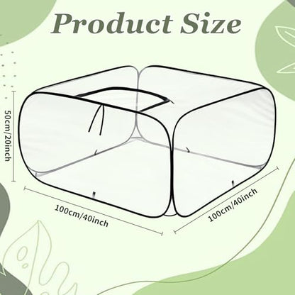 2 Pack Garden Covers for Raised Bed Foldable Clear PVC Greenhouse for Freeze Protection Row Plants Cover Accelerator with Zipper Door Black 39"x39"x20" Protection Vegetable Fruit from Animal - size: 39"x39"x20"
