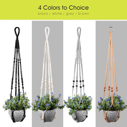 RIFNY Macrame Plant Hanger Indoor, Hanging Plant Holder, Brown, 3 PCS - color: Brown, size: 35 Inch 3pcs