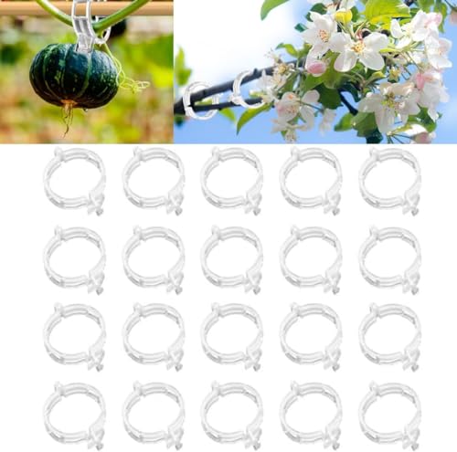 Plant Support Clips Reusable Garden Clips, Secured Plastic Plant Clips, Tomato Support Clips for String Trellis for Climbing Plants Outdoor Indoor Plant Flowers Stem Vine Fixing Clips (50, White) - color: White
