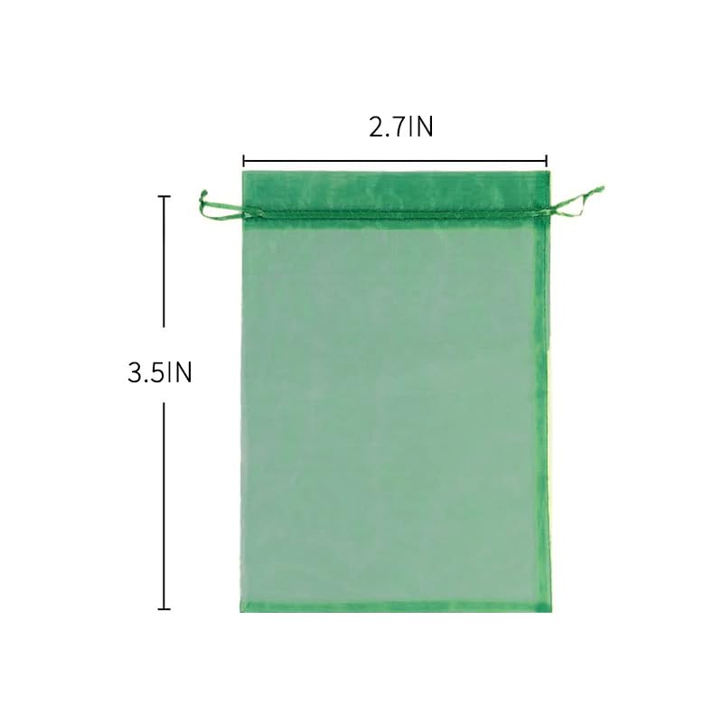 20 Pcs Fruit Protection Bags 10 X 12 cm Breathable Fruits Netting Bags for Fruit Trees Green Mesh Bag with Drawstring Plant Covers from Insects Protect Fruits Vegetables Tomato Apple Peach