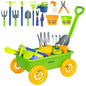 Dimple Green Garden Wagon & Tools Toy Set, 15 Pc Kids Gardening Play Set - color: Green