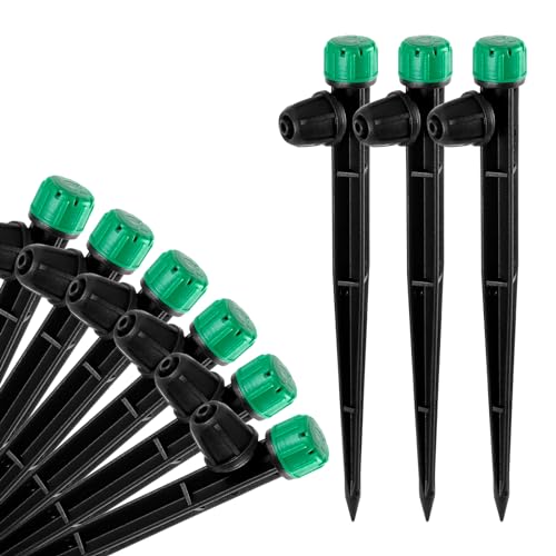HUISUYTON 50pcs Drip Irrigation Emitters for 1/4" Irrigation Tubing - size: 50Pcs Drippers
