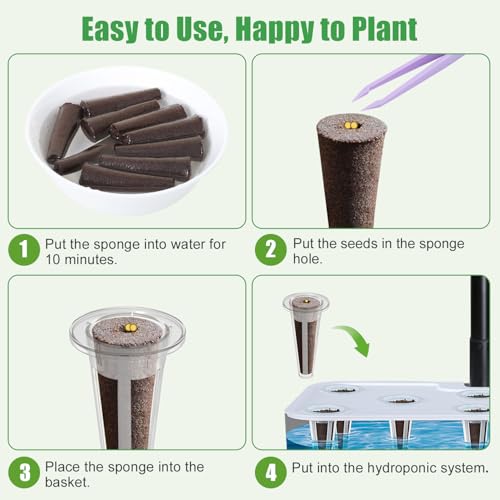 Hydroponic Grow Sponges with Seeds,Compatible with Aerogarden