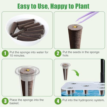 Hydroponic Grow Sponges with Seeds,Compatible with Aerogarden