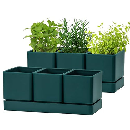 D'vine Dev 2-Pack Plastic Herb Garden Planter Set, Green, 76-V-C-2 - color: Green, size: 24"