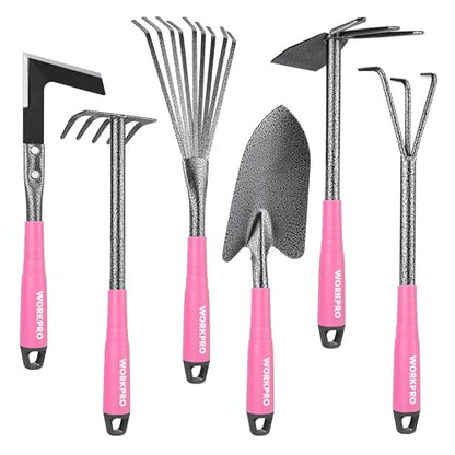 WORKPRO 6-Piece Pink Garden Tool Set - color: Pink