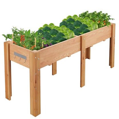Jojoka 72"x23"x30" Raised Elevated Wooden Garden Planter Box