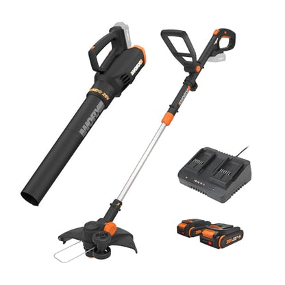 Worx 20V 12" 3-in-1 Cordless Weed Wacker & 360CFM Leaf Blower Kit, WG930.2 - style: 12" Trimmer & 360 CFM Blower w/(2) 2.0Ah Batteries