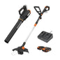 Worx 20V 12" 3-in-1 Cordless Weed Wacker & 360CFM Leaf Blower Kit, WG930.2 - style: 12" Trimmer & 360 CFM Blower w/(2) 2.0Ah Batteries