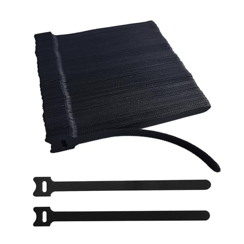 200 PCS 8 Inches Black Reusable Cable Ties, Adjustable Cord Straps, Cable Organizer, Cord Wrap and Hook Loop Cords Management,Adjustable Cord Ties - size: 8inches-200PCS