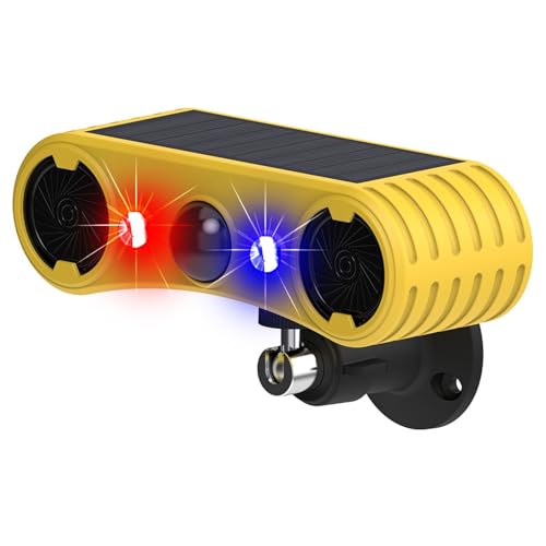 HULPPRE Solar Outdoor Motion Sensor Alarm,13 Sounds,Loud Noise Maker