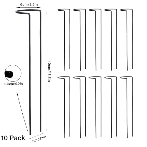 15.5" 10 Pack Large Iron Monstera Trellis - Heavy-Duty Plant Supports - color: Black, size: 15.5 Inch H