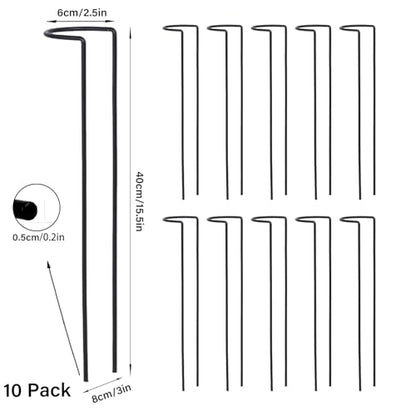 15.5" 10 Pack Large Iron Monstera Trellis - Heavy-Duty Plant Supports - color: Black, size: 15.5 Inch H