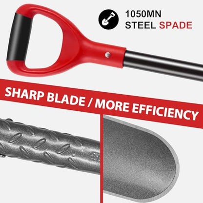 Drain Spade Garden Shovel with Fiberglass Handle 44 inches