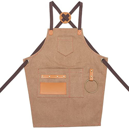 NEOVIVA Work Apron for Kid Boys with Pockets,Canvas Tool Apron for Kids - color: Golden Rod