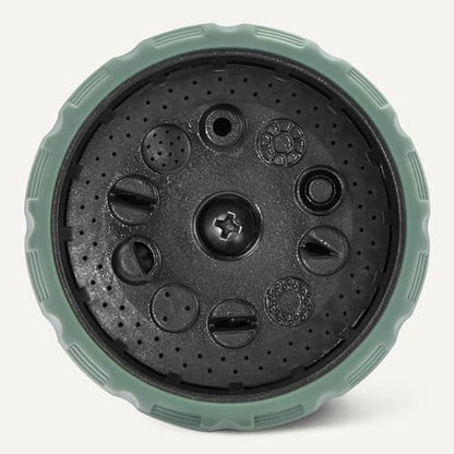 Amazon Basics Garden Hose Nozzle, 10 Spray Patterns, Metal with Rotating Head, Black