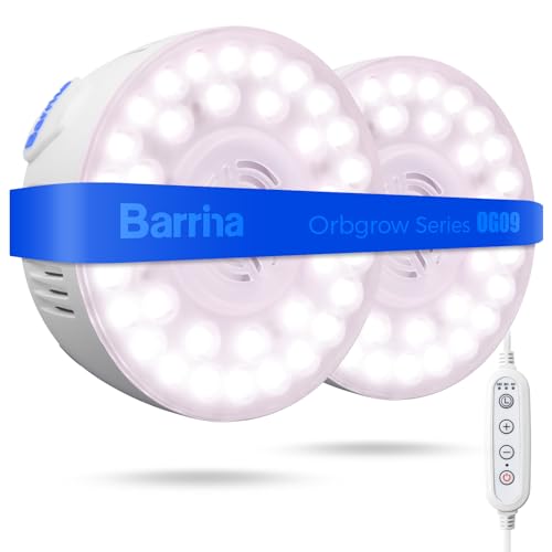 Barrina OG09 Grow Light, 18W(2 x 9W), Pinkish White, Timer, 2 Packs - color: Pinkish White-White Cover, size: 2 Packs with Timer