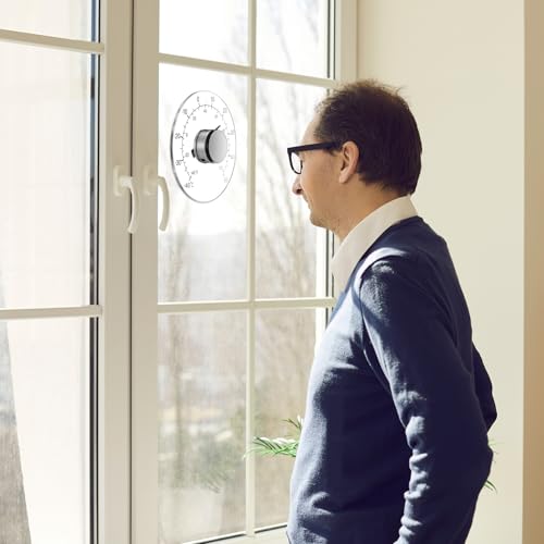 2 Pcs Outdoor Window Thermometer Stick on Dial No Battery 4.3in
