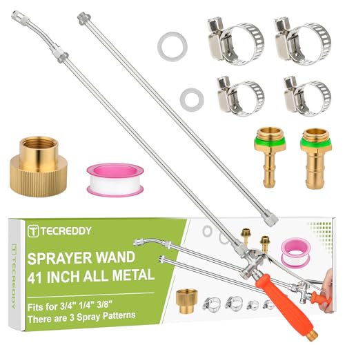 Sprayer Wand Replacement, 41 Inch All Metal Pump Garden Spray Wand - color: 41 Inches Pump Sprayer Wand - Orange Handle