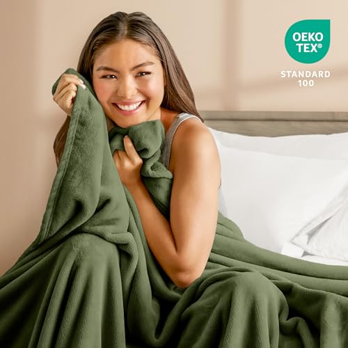 Bare Home Fleece Blanket Luxury Microplush (Full/Queen, Cypress) - color: 11 - Cypress, size: Full/Queen